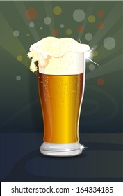 Glass of beer. Beer glass and Background is in separate layers.