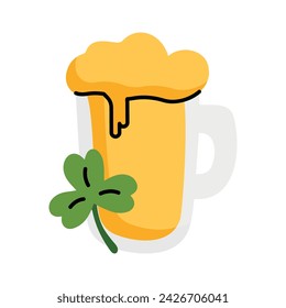 A glass of beer at the bar on St. Patrick's Day