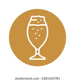 Glass of beer black line icon. Pictogram for web page, mobile app, promo.