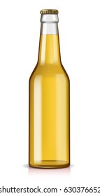 Glass beer bottle on a white background Isolated