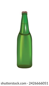 Glass beer bottle, realistic vector