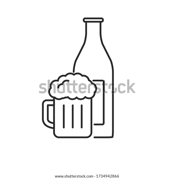 Glass Beer Bottle Vector Illustration Simple Stock Vector Royalty Free