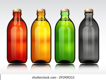 Glass beer bottle.vector illustration.