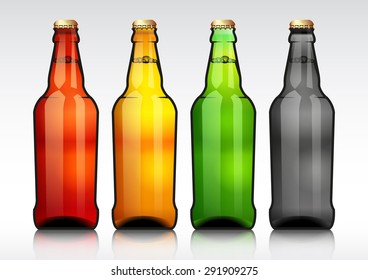 Glass beer bottle.vector illustration.