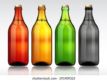 Glass beer bottle.vector illustration.