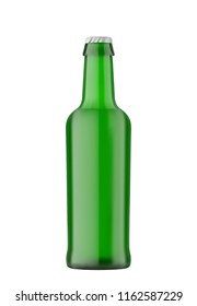 Glass Beer Brown Bottle On White Background Isolated. Ready For Your Design. Product Packing. Vector EPS10