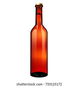 Glass Beer Brown Bottle. Ready For Your Design. Product Packing.