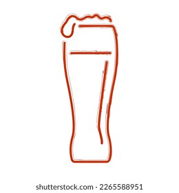 glass beer brush isolated on white background, vector illustration.