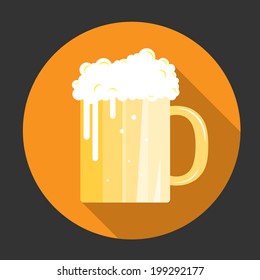 Glass of beer with bubbles
