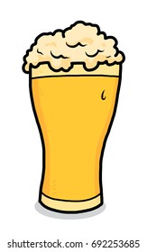 glass of beer / cartoon vector and illustration, hand drawn style, isolated on white background.