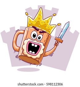 A glass of beer, a character