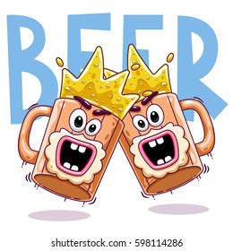 A glass of beer, a character
