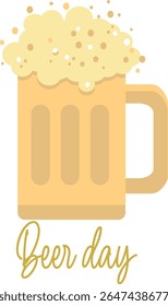 glass beer in beer day vector illustration