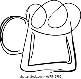 Glass of beer. Doodle style. Vector.