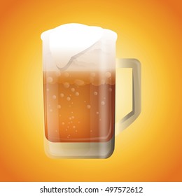 Glass of beer drink design