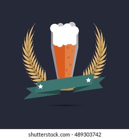 glass of beer emblem image