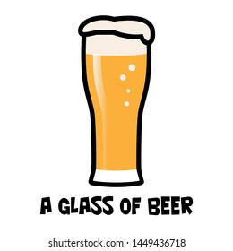 a glass of beer flat design logo weizen glass