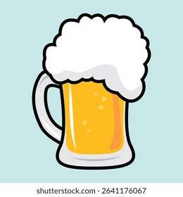 Glass of beer flat isolated vector
