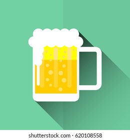 A glass of beer flat style vector design.