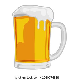 Glass of beer with foam