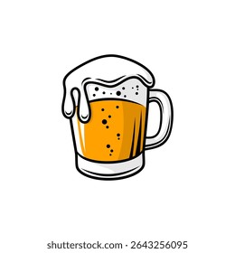 A glass of beer with foam