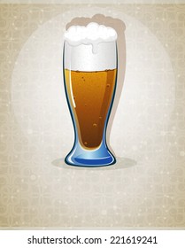 Glass of beer with foam and bubbles. Oktoberfest abstract background