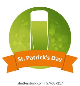 Glass of beer with foam. A congratulatory concept of design for the websites and mobile applications. Happy St. Patrick's Day. Irish holiday.In flat style a vector.