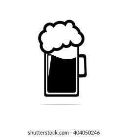 glass of beer with foam. icon