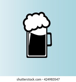 glass of beer with foam. icon