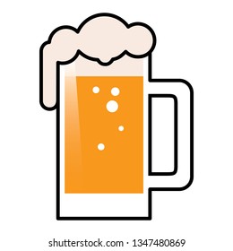 A Glass of Beer with foam logo vector