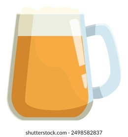 Glass of beer with foam overflowing on transparent background