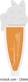 glass of beer with foam and shiny patterns concept of alcohol drinks object on a white background
