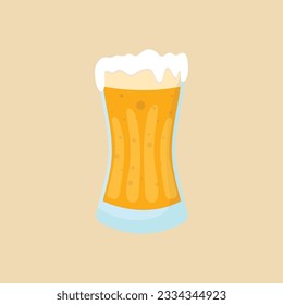 Glass of beer. Glass full with blond beer and foam.