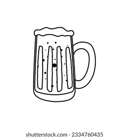 Glass of beer. Glass full with blond beer and foam.