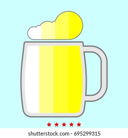 Glass of beer icon .