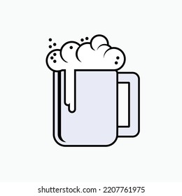 Glass of Beer Icon.
Alcoholic Beverages Symbol - Vector.