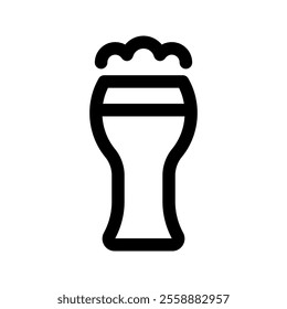 Glass of beer icon, beverage, drink, vector illustration