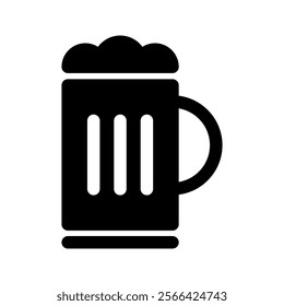 Glass of beer icon, beverage, drink, vector illustration