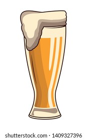 glass with beer icon cartoon vector illustration graphic design