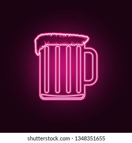 a glass of beer icon. Elements of Bar in neon style icons. Simple icon for websites, web design, mobile app, info graphics