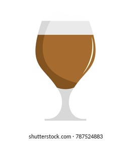 Glass beer icon. Flat illustration of glass beer vector icon isolated on white background
