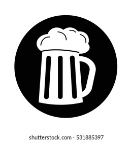 Glass beer icon illustration design