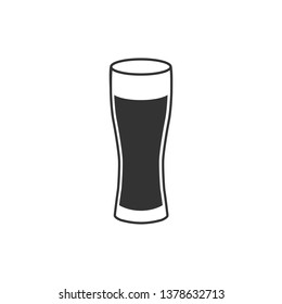Glass of beer icon isolated. Flat design. Vector Illustration