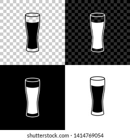 Glass of beer icon isolated on black, white and transparent background. Vector Illustration