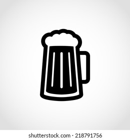 Glass of beer Icon Isolated on White Background