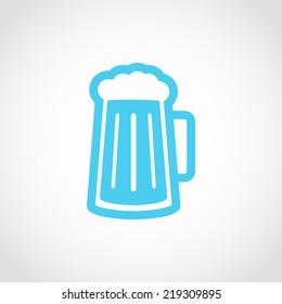 Glass of beer Icon Isolated on White Background