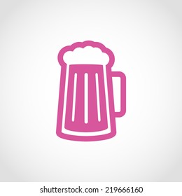 Glass of beer Icon Isolated on White Background