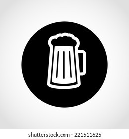 Glass of beer Icon Isolated on White Background