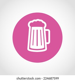 Glass of beer Icon Isolated on White Background