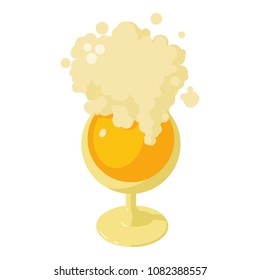 Glass of beer icon. Isometric of glass of beer vector icon for web design isolated on white background